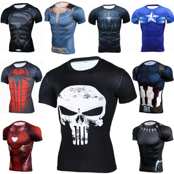 Compression Running T-shirt for Men. Short Sleeve Quick Dry Fitness, Bodybuilding Workout Active Wear