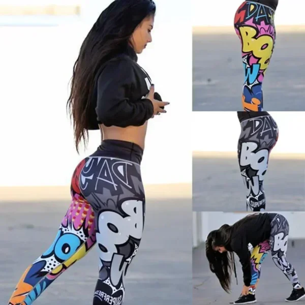 Women Digital Printing Workout Leggings High Waist Push Up