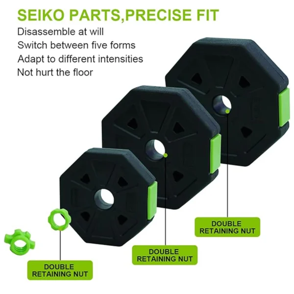 4-in-1 Adjustable Free Weight Dumbbell Set, Non-Slip Grip